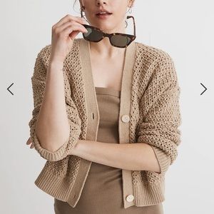 Madewell Open-Stitch Crop Cardigan Sweater